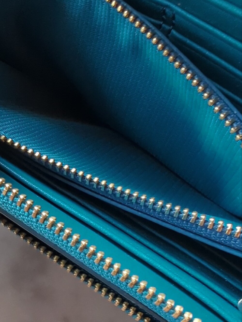 Coach Teal Zip-Around Wristlet Wallet - Picture 16 of 17